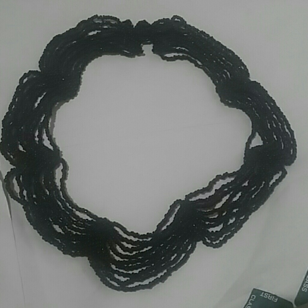 Black seed bead choker necklace